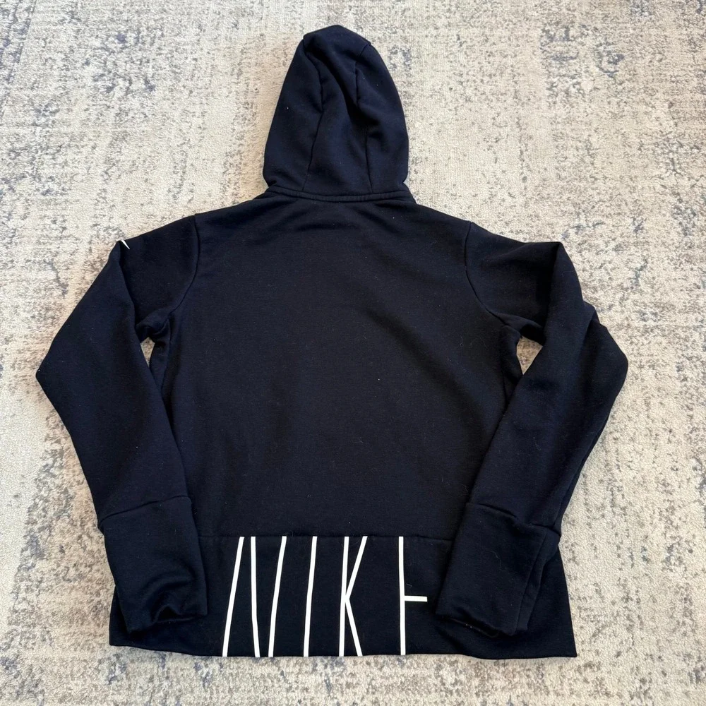 NIKE Dri-FIT Womens Black‎ Graphic Logo Hoodie Sweatshirt Size S